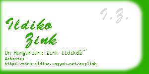 ildiko zink business card